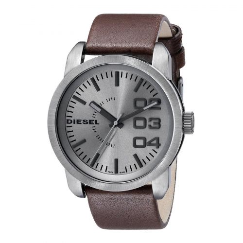  Diesel Mens DZ1467 Grey Dial Brown Leather Analog Watch by Diesel