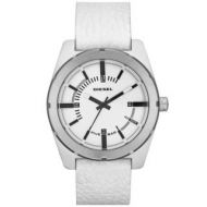 Diesel Mens DZ1599 Stainless Steel White Dial Leather Watch by Diesel