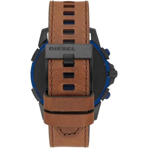  Diesel Mens Smartwatch Quartz Stainless Steel and Leather Smart Watch, Color:Brown (Model: DZT2009)