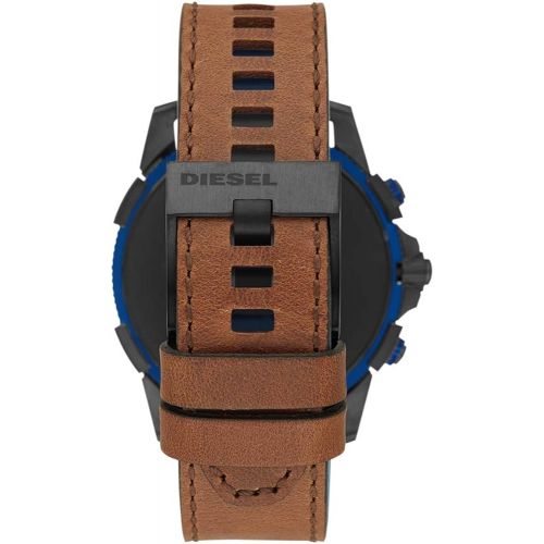  Diesel Mens Smartwatch Quartz Stainless Steel and Leather Smart Watch, Color:Black (Model: DZT2008)