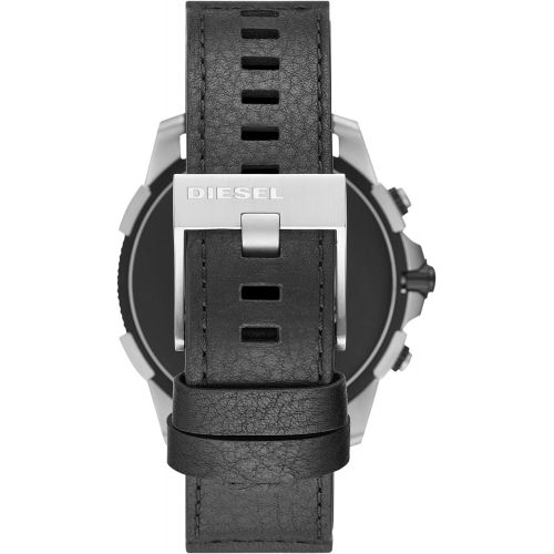  Diesel Mens Smartwatch Quartz Stainless Steel and Leather Smart Watch, Color:Black (Model: DZT2008)