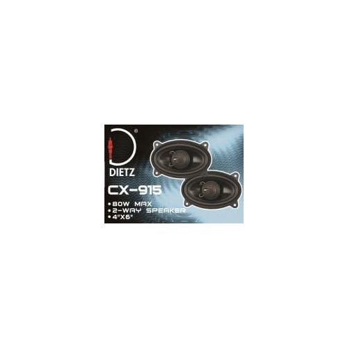  Dietz Audiotechnik Dietz 2 Way Coaxial Speaker, 4x6?inch 80?W. Oval 9?x 15?cm 1?pair