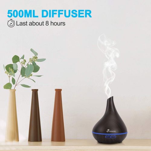  [아마존베스트]Diffuserlove 500 ml Diffuser Aroma Diffuser Ultrasonic Humidifier Carry Cool Mist Humidifier with 7 Colours LED and Auto Shut-Off Function Perfect for Office Home