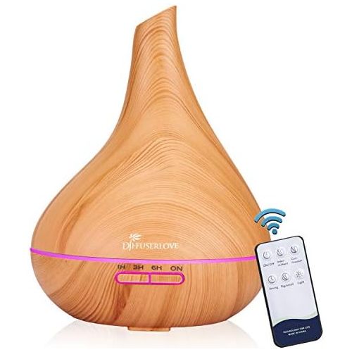  Diffuserlove Diffuser 500 ml Essential Oil Diffuser with Adjustable Mist Mode Waterless Automatic Shut Off Colour Changing Setting Diffusers for Office, Home, Bedroom, Yoga, Spa