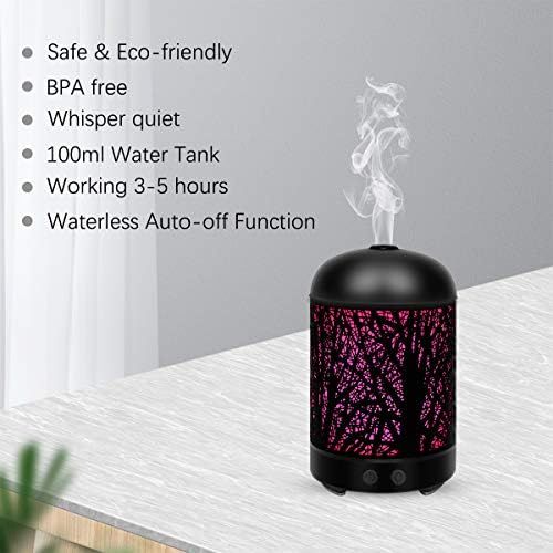  Diffuserlove Aroma Diffuser Metal Diffuser for Essential Oils 100 ml Ultrasonic Cool Mist Humidifier