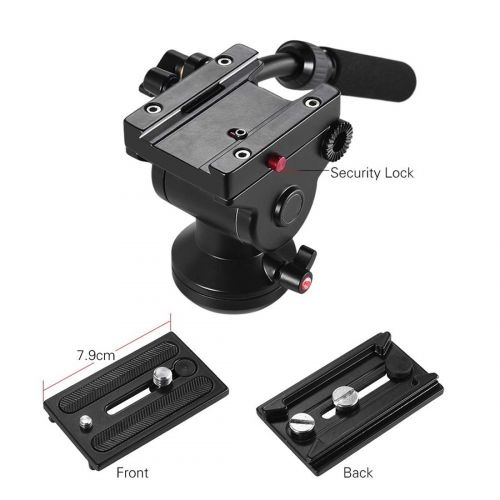  Dig dog bone Metal Heavy Duty Video Camera Tripod Action Fluid Drag Head with Sliding Plate for DSLRSLR Cameras