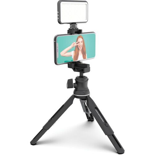  DigiPower Instructor Tripod with LED Light and Lavalier Mic Kit