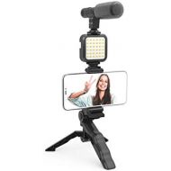 [아마존베스트]DigiPower Like ME Vlogging Kit Compatible with Smartphones and Cameras with Microphone, 36 LED Lights and Tripod