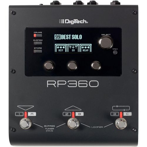  DigiTech},description:The DigiTech RP360 guitar multi-effect processor is a complete 360 guitar effects solution. It includes over 125 different effects (32 amps, 18 cabinets, 74 s