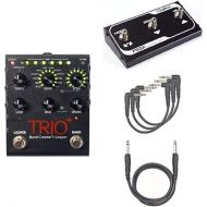 Digitech TRIOPLUS EQ Effects Pedal with Power Supply, Footswitch, Instrument Cables, and Patch Cable