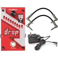 Digitech DROP Compact Polyphonic Drop Tune Pitch Shift Pedal with Momentary Latch Switching and True Bypass with Electronic Power Supply and Patch Pedal Cable