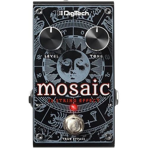  Digitech MOSAIC 12-String Effect Pedal Bundle with 9V Power Supply, Patch Cable, and Dunlop PVP101 Pick Pack