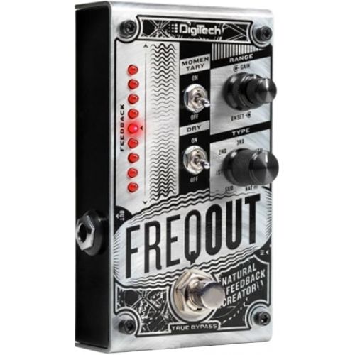  Digitech FREQOUT Natural Feedback Creator Pedal Bundle with 2 Patch Cables, 2 Instrument Cables, and 6 Assorted Dunlop Picks