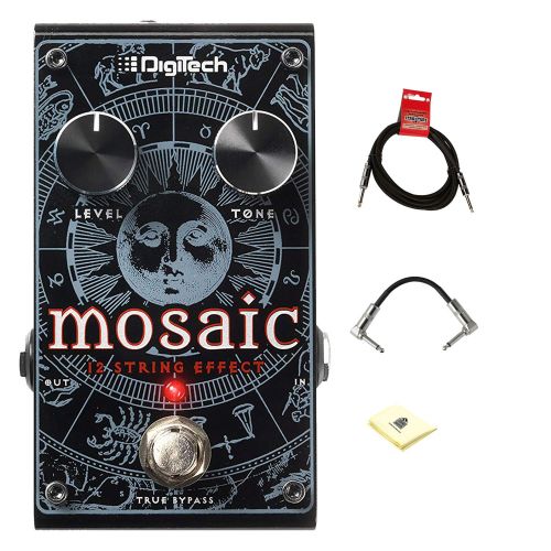  DigiTech Mosaic Polyphonic 12 string Effect Pedal for Electric and Acoustic electric Guitars with Advanced Polyphonic Pitch Shifting Includes 1 x Patch Cable 1 x Instrument Cable &