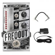 DigiTech FreqOut Natural Feedback Creation Pedal Guitar Effects Pedal with 2 Patch cable and ac power adapter (True bypass guitar Effect Bundle)