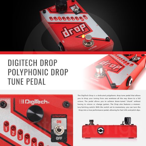  DigiTech Drop Polyphonic Drop Tune Pitch-Shifter Pedal with Deluxe Accessory Bundle