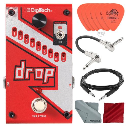  DigiTech Drop Polyphonic Drop Tune Pitch-Shifter Pedal with Deluxe Accessory Bundle