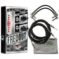 DigiTech Digitech FreqOut Natural Feedback Creation Guitar Effects Pedal with 2 Path Cables for Guitars, Instrument Cable and Zorro Sounds instrument cleaning cloth