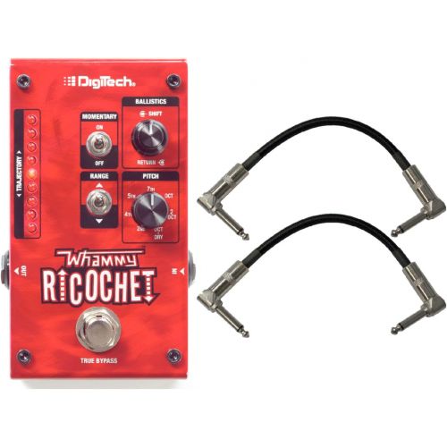  Digitech Ricochet Mini Treadle Free Whammy Pedal w/ 2 Patch Cables