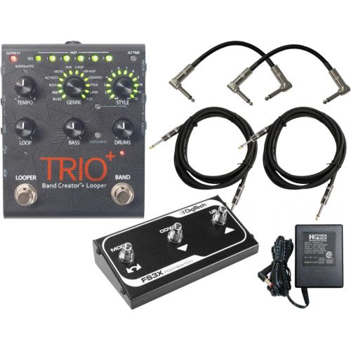  Digitech Trio+ Band Creator + Looper w/ FS3X Footswitch, 4 Cables, and Power Supply