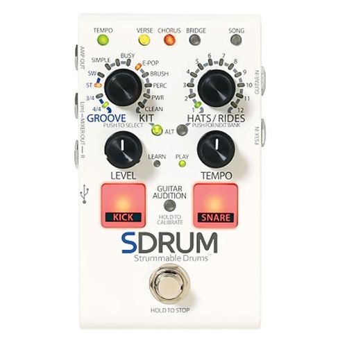  DigiTech SDRUM Auto drummer Guitar Pedal Stompbox sized Drum Machine with Automatic Accompaniment Creation Bundle with DigiTech FS3X Three Function Foot Switch