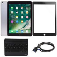 Digital Gadgets compatible with Apple iPad 9.7 128GB Wi-Fi Bundle with Space Gray with 6 Foot USB Extension Cable and Clip Keyboard Case with Matching Screen Protector - Metallic B