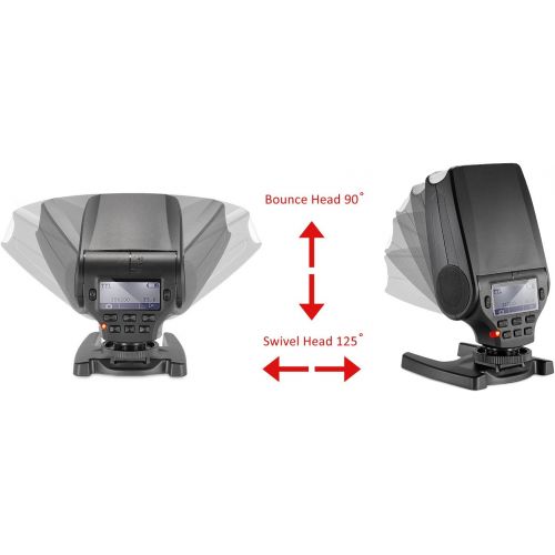  Digital Nc Bounce & Swivel Head Compact Multi-Function LCD Flash for Sony Alpha A6000A6300A6500 (Multi-Interface)