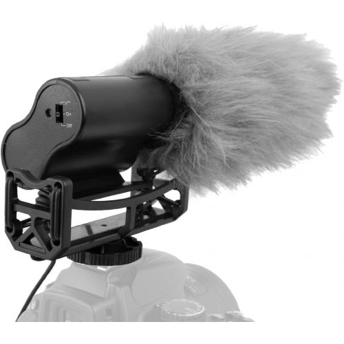  Digital Nc Shotgun Microphone (Stereo) With Windscreen & Dead Cat Muff For Sony FDR-AX100 (wMulti-Interface Adapter)