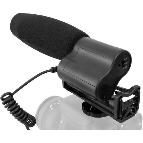  Digital Nc Shotgun Microphone (Stereo) With Windscreen & Dead Cat Muff For Sony FDR-AX100 (wMulti-Interface Adapter)