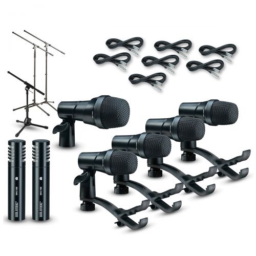  Digital Reference DRDK7 7-Piece Drum Mic Kit Cable and Stand Package