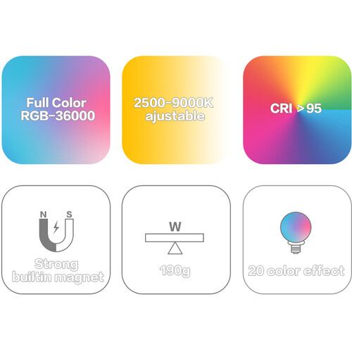  DigitalFoto Solution Limited Magnetic Mini RGB LED Light (2500 to 9000K)