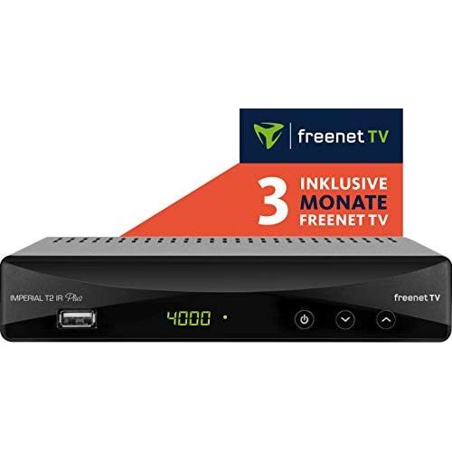  Digitalbox 77 560 00 Imperial T 2 IR Plus DVB T2 HD Receiver mit Irdeto Entschluesselung (Freenet TV, H.265/HEVC, PVR Ready, HDMI, SCART, USB, LAN) schwarz