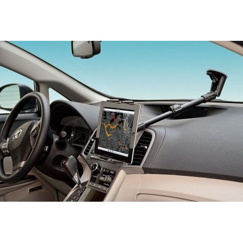  DigitlMobile DigiMo Windshield Tablet Mount Car Holder with Adjustable Arm Extender for Microsoft Surface PRO 4 3 Go wAnti-Vibration Swivel Lock Cradle (use with or Without case)