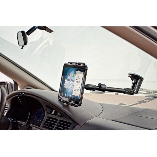  DigitlMobile DigiMo Windshield Tablet Mount Car Holder with Adjustable Arm Extender for Samsung Galaxy ViewView 2 wAnti-Vibration Swivel Lock Cradle (use with or Without case)