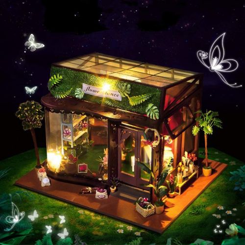 Digood 3D DIY Dollhouse Wooden Miniature Furniture Kit Mini House with LED Puzzle Decorate Creative Gifts