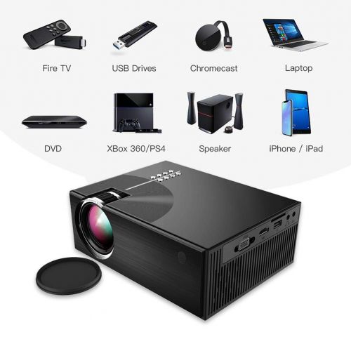  Portable Video Projector, Digyssal 2018 Upgraded Multimedia Home Theater Video Projector...