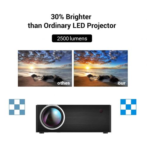  Portable Video Projector, Digyssal 2018 Upgraded Multimedia Home Theater Video Projector...