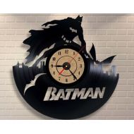 DikoGifts Minimalist Clock Batman Art Retro Vinyl Record Clock Birthday Gift For Fan DC Comics Gifts Batman Decorations Batman DC Comics Wall Clock