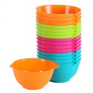 DilaBee Small Cooking Prep Bowls, 5 Oz - Set Of 16 - Pink, Green, Blue & Orange | Nesting Plastic Finger Mixing Bowls - Mini Kitchen Mise En Place Dishes For Ingredients, Condiments, Sauce