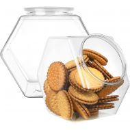 DilaBee Pack of 2-1.5 Gallon Cookie Containers With Lids  Plastic Clear Candy Container - Kitchen Countertop Jars - Wide Mouth Opening For Easy Refill - Great For Homemade Cookies, Cakes,