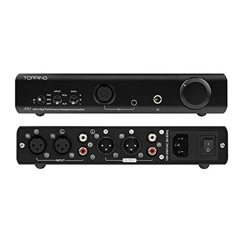  [아마존베스트]Dilvpoetry TOPPING A90 HiFi Headphone Amplifier Balanced Output NFC Module 4 Pin XLR 4.4 Balanced 6.35mm SE Output 7600mW x 2 Amplifiers for D90 (Black)