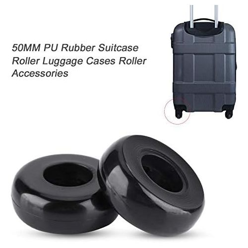  Dilwe 1 Paar Gummi Universal Koffer Rader mit Schrauben, Schraubenschluessel, Lagerachsen Reparatur OD 50mm