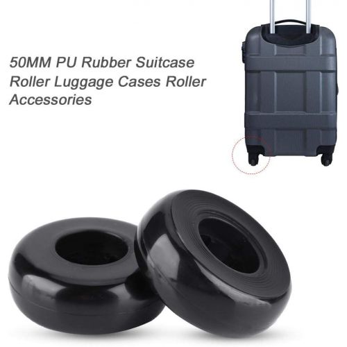  Dilwe 1 Paar Gummi Universal Koffer Rader mit Schrauben, Schraubenschluessel, Lagerachsen Reparatur OD 50mm