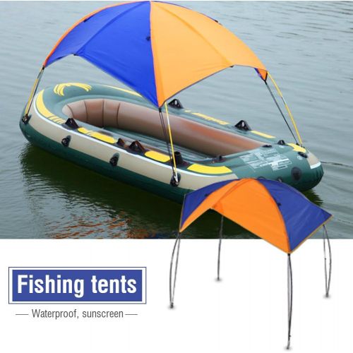  Dilwe Boat Sun Shade Shelter, 2-4 Persons Quality Lightweight Folding Inflatables Boat Awning Top Cover Fishing Tent with D-Shape Buckles for Camping Fishing