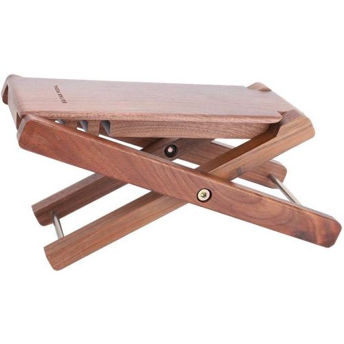  Dilwe Wooden Guitar Foot Stool, Folding Adjustable Guitar Foot Rest Stool Pedal Stand for Guitarist Accessory