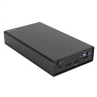Dilwe USB C USB 3.1 HDD SSD Hard Drive Enclosure with HUB Splitter Cable, 100-240V 2.5 3.5 Inch Hard Drive Aluminum Alloy Enclosure for Windows, 10Gbps High Speed(Black)