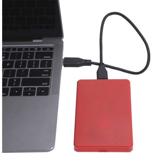  Dilwe YD0002 USB to 3.0 2.5 Inch Portable Mobile Hard Drive, 80G 120G 250G 320G 500G 1TB 2TB Universal External Hard Drive for Computer Monitors and Laptop, Red(120G)
