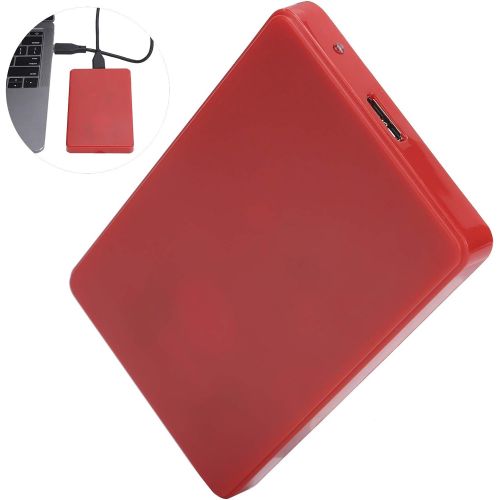  Dilwe YD0002 USB to 3.0 2.5 Inch Portable Mobile Hard Drive, 80G 120G 250G 320G 500G 1TB 2TB Universal External Hard Drive for Computer Monitors and Laptop, Red(120G)