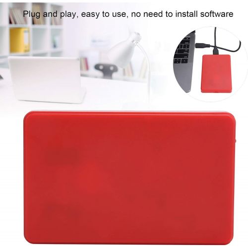  Dilwe YD0002 USB to 3.0 2.5 Inch Portable Mobile Hard Drive, 80G 120G 250G 320G 500G 1TB 2TB Universal External Hard Drive for Computer Monitors and Laptop, Red(120G)
