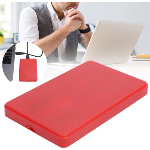  Dilwe YD0002 USB to 3.0 2.5 Inch Portable Mobile Hard Drive, 80G 120G 250G 320G 500G 1TB 2TB Universal External Hard Drive for Computer Monitors and Laptop, Red(120G)